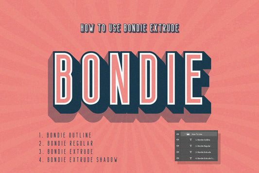 Free Bondie Extrude Font Family