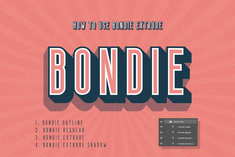Free Bondie Extrude Font Family – CreativeBooster