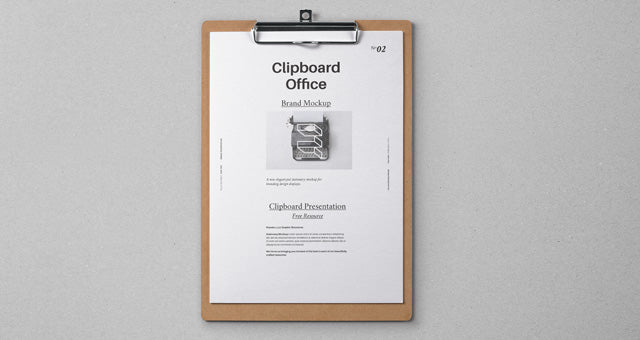 Free Top View of Psd Clipboard Stationery Mockup
