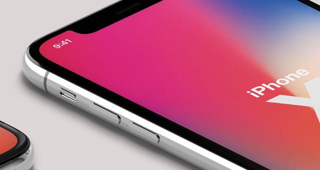 Free iPhone X Psd Mockup Isometric Top Front View
