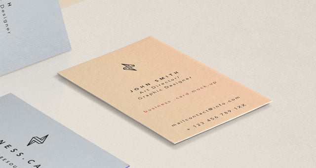 Free Side View of Business Card Mockup