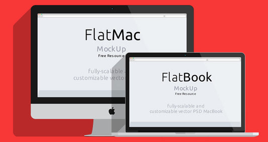 Free iMac and Macbook Psd Flat Mockup