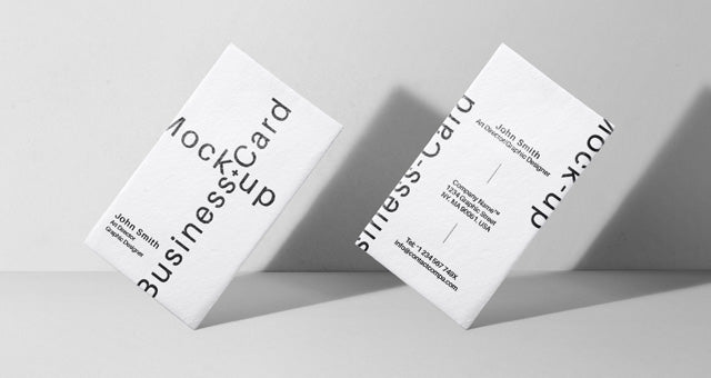 Free Front View Business Card Mockup