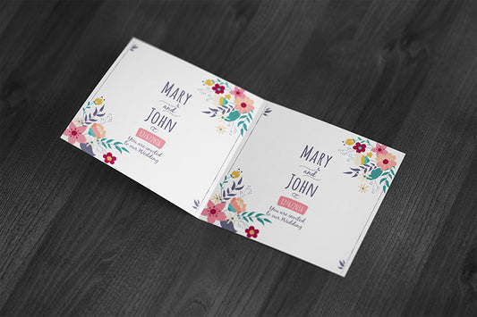 Free Square Invitation and Greeting Card Mockup Front and Back