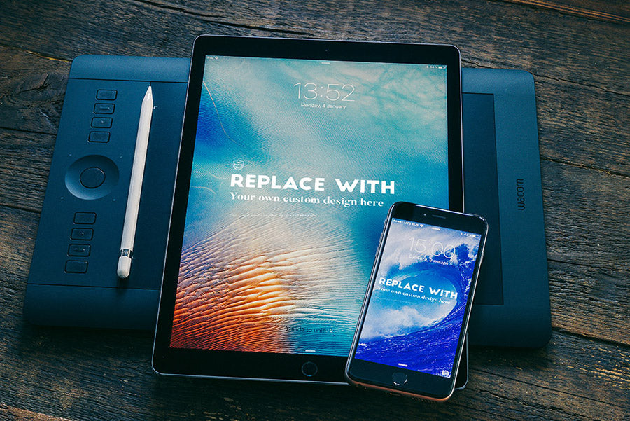 Free 4 Apple Device Mockups Featuring iPad and iPhone