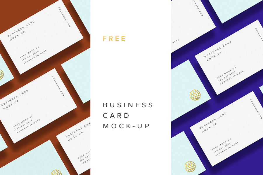Free Set of Clean Business Card Mockups Multiple Views