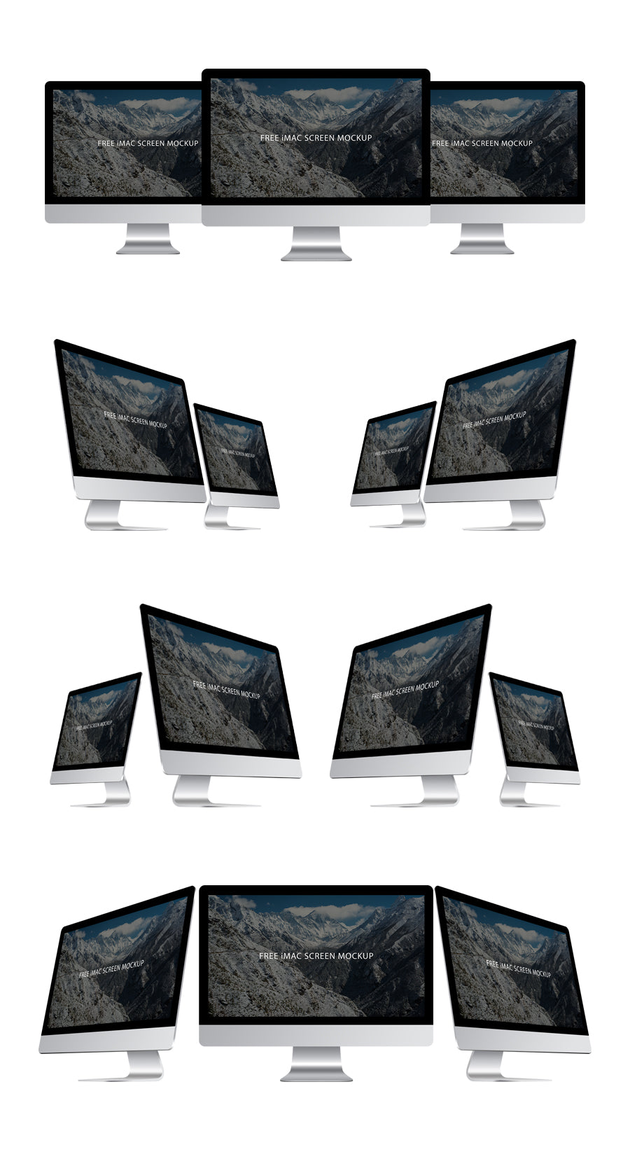 Free Set of Clean iMac Screen 5k Mockups