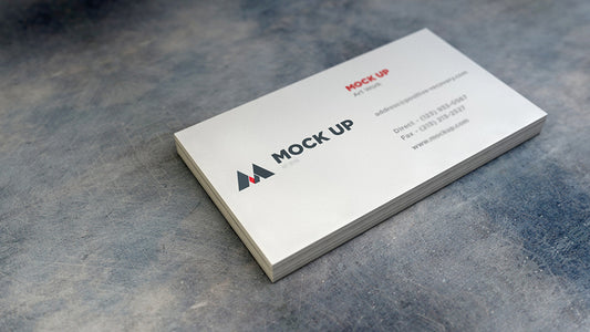 Free Realistic Side View of Business Card Mockup