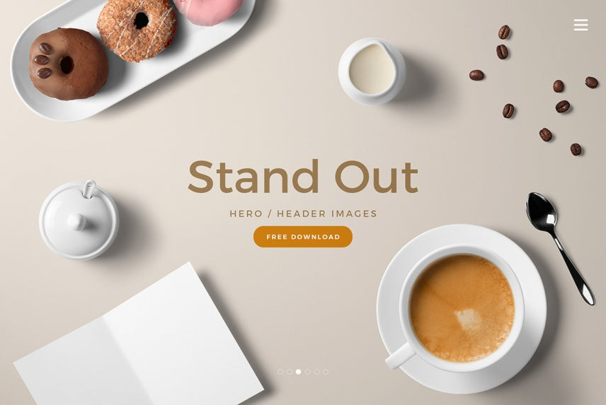 Free Kitchen Ready Header Mockup (Coffee Cup Included)