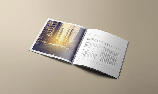 Free Open Inside Pages Square Brochure Mockup
