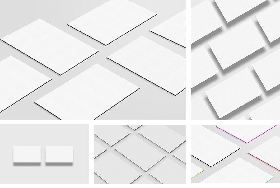 Free Set of Clean Business Card Mockups Multiple Views