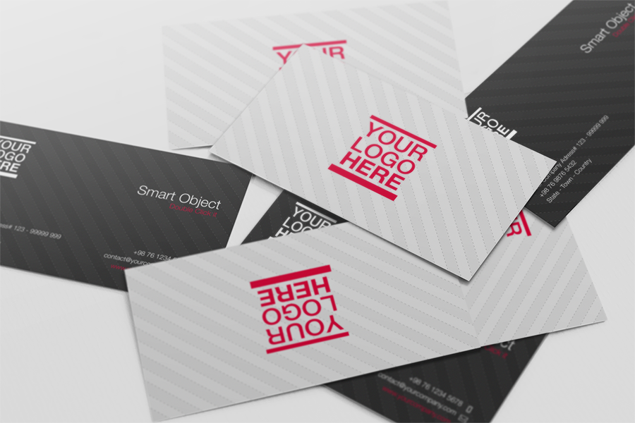 Free Set of Messy Business Card Mockups