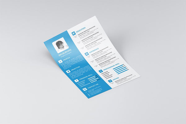 Free Professional Blue Resume Template in Photoshop (PSD) Format ...