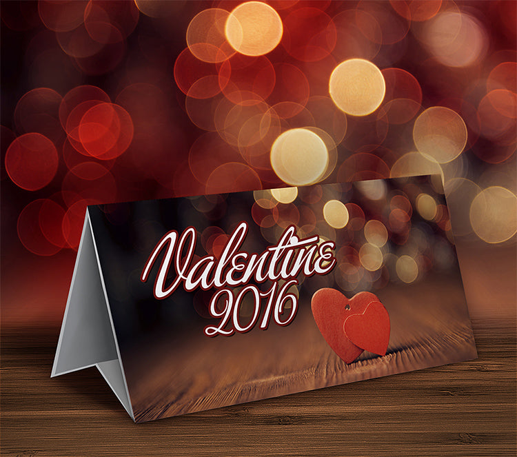 Free Valentine Table Top Paper Mockup