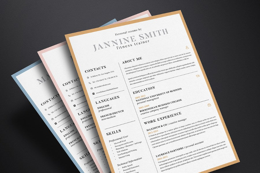 Free Clean Professional Resume Template in Photoshop (PSD), Illustrator (AI) and Indesign Formats