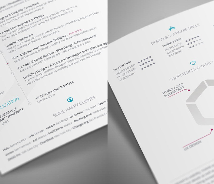 Free Clean White Resume Template in Photoshop (PSD) Format