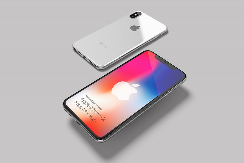 Free iPhone X Mockup in Space Gray, Chrome and Clay