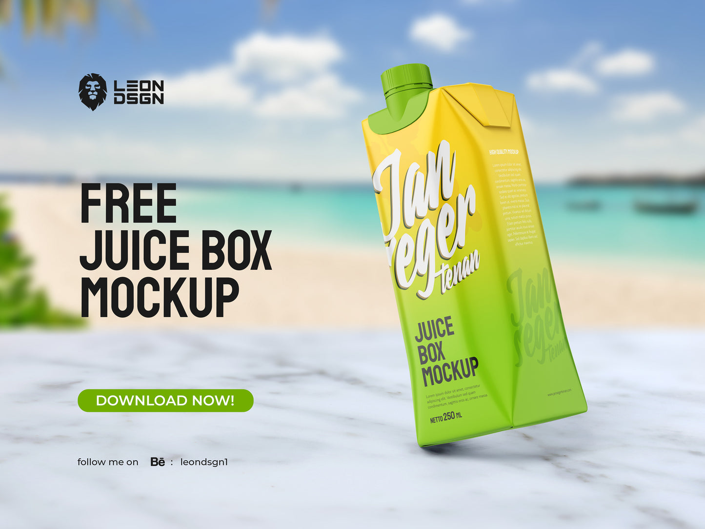 Free Juice Box/Bottle Mockup PSD