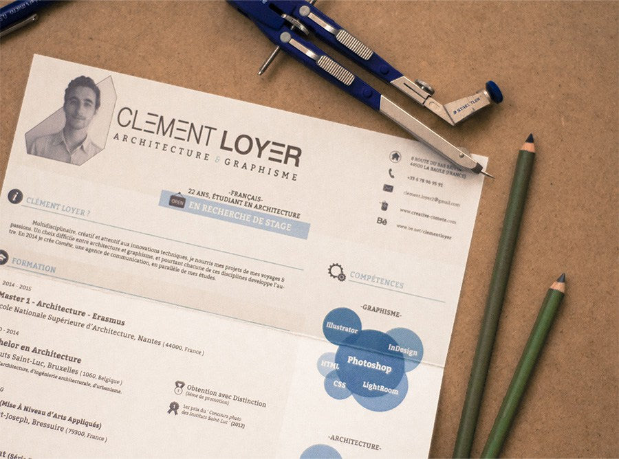 Free Clement Loyer Photoshop (PSD) Resume Template