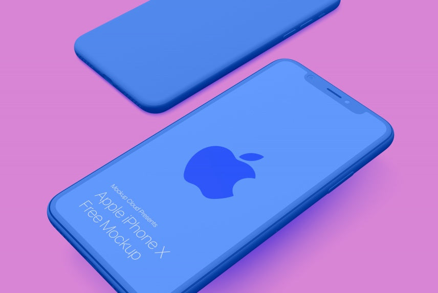Free iPhone X Mockup in Space Gray, Chrome and Clay