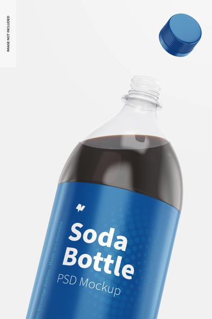 Free 1.5L Soda Bottles Mockup, Close Up Psd