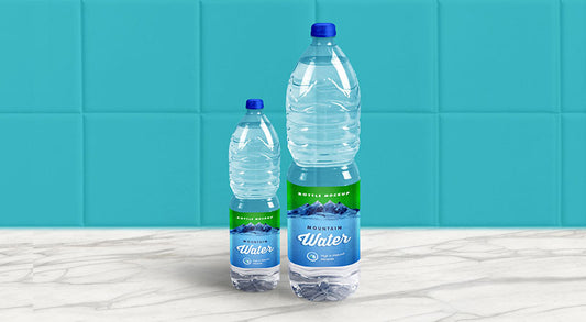 Free 1 Liter Mineral / Drinking Water Bottle Mockup Psd