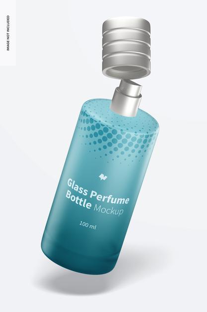 Free 100 Ml Glass Perfume Bottles Mockup, Falling Psd
