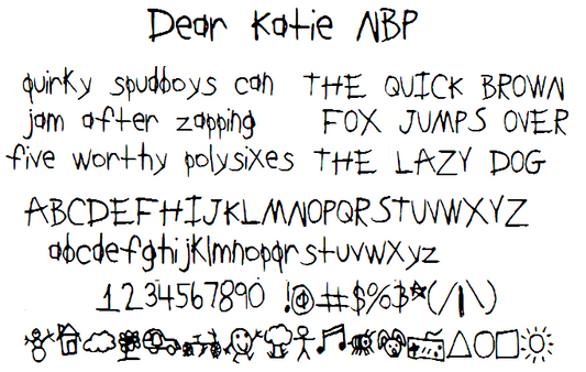 Free DearKatieNBP Font
