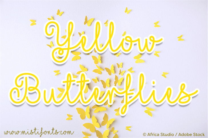 Free Mf Yellow Butterflies Font