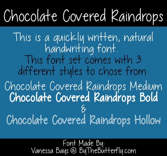 Free Chocolate Covered Raindrops Font