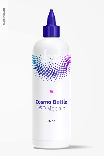 Free 16 Oz Cosmo Bottle With Twist Top Cap Mockup Psd