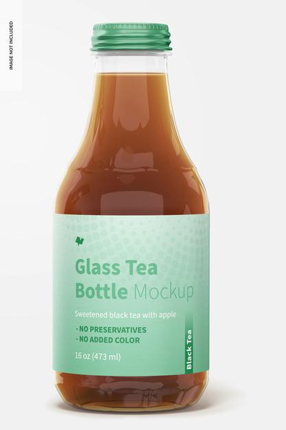 Free 16 Oz Glass Tea Bottle Mockup Psd