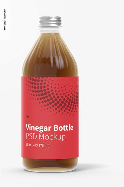 Free 16 Oz Glass Vinegar Bottle Mockup Psd