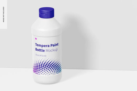 Free 16 Oz Tempera Paint Bottle Mockup Psd
