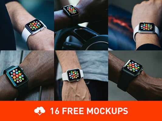 Free 16 Photorealistic Apple Watch Mockups