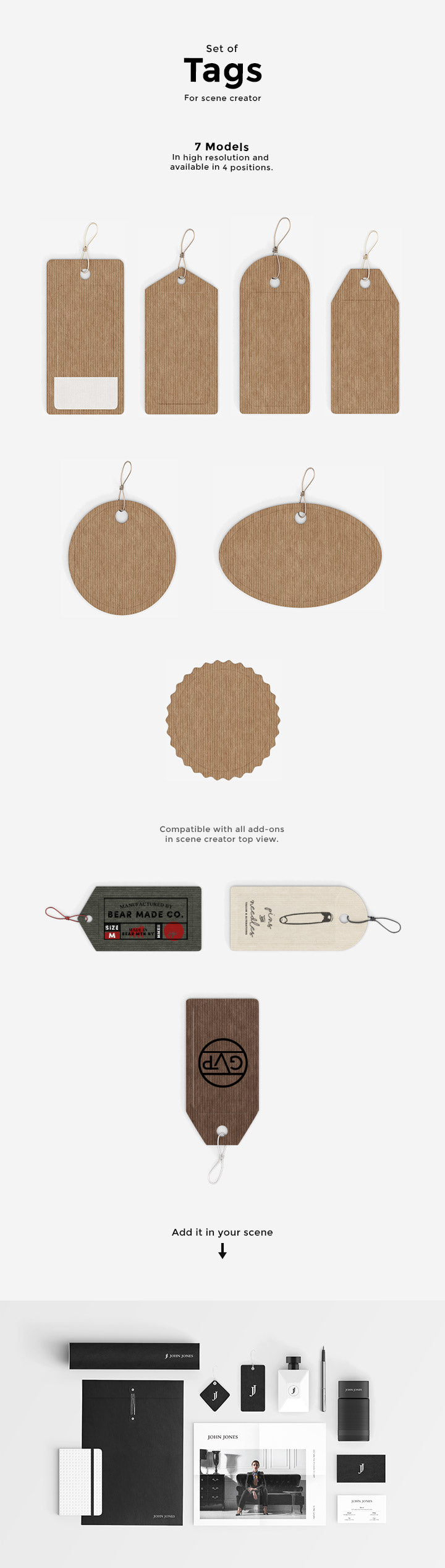 Free Set of Authentic Apparel Tags Mockup – CreativeBooster