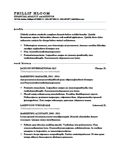Free Chronological Exemplar CV Resume Template in Microsoft Word (DOCX) Format