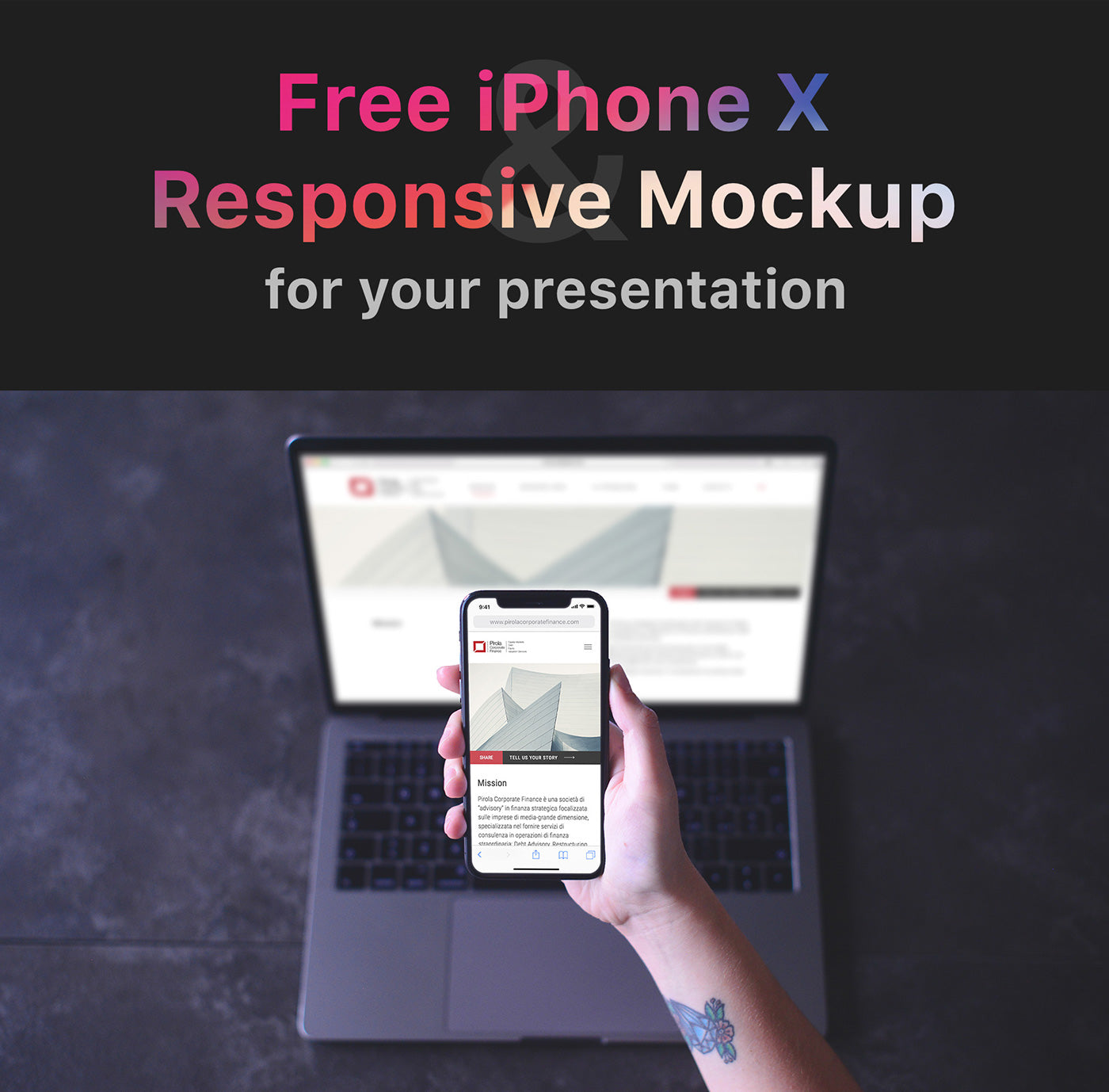 Free iPhone X - Responsive Mockup
