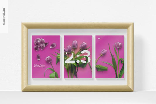 Free 2:3 Collage Picture Frame Mockup Psd