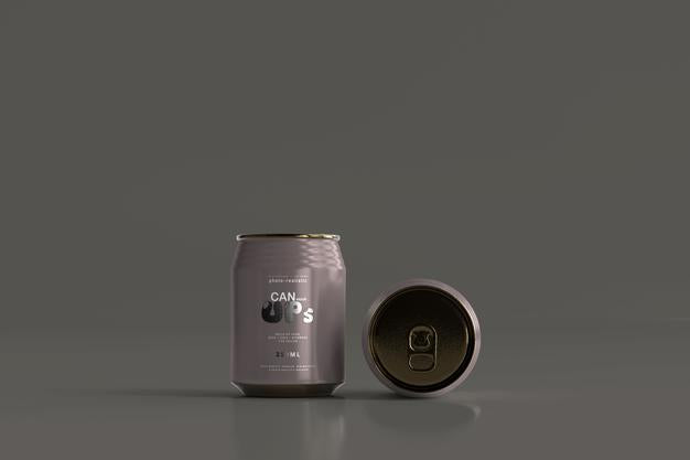 Free 250Ml Stubby Soda Can Mockup Psd