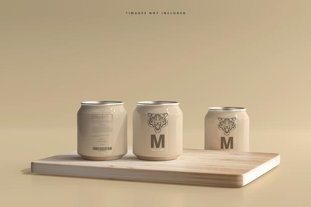 Free 250Ml Stubby Soda Or Beer Can Mockup Psd