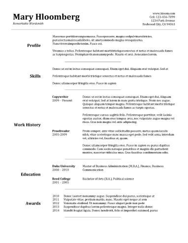 Free Goldfish Bowl Combination CV Resume Template in Microsoft Word (D ...