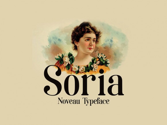 Free Soria A font inspired by Art Nouveau