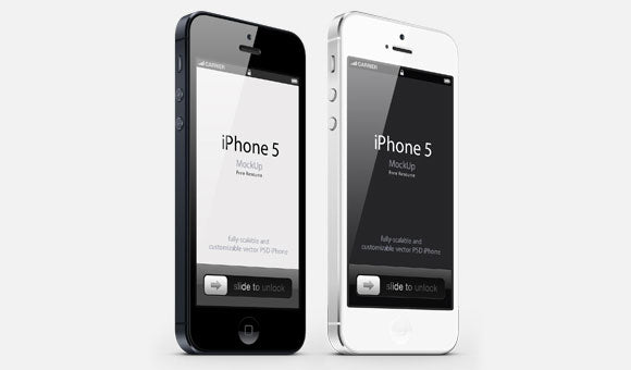 Free 3/4 View Iphone 5 Psd Vector Mockup