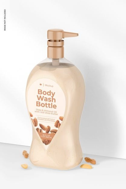 Free 32 Oz Body Wash Bottle Mockup, Right View Psd