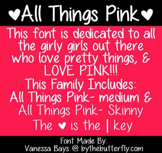 Free All Things Pink Font