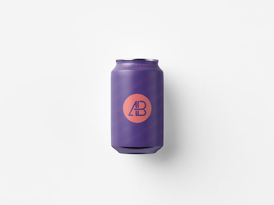 Free 330Ml Can Top View Mockup
