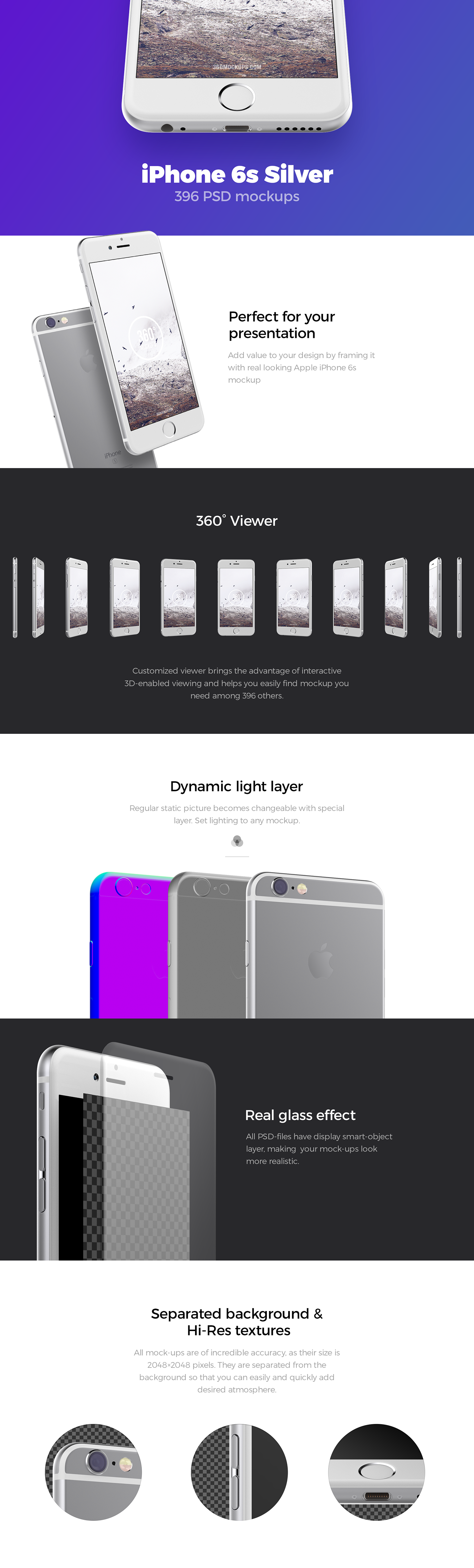 Free Detailed Silver iPhone Mockup