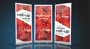 Free 35+ Best X-Stand, Flag & Roll-Up Standing Banner Mockup Psd Files
