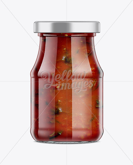 Free 350Ml Glass Sauce Jar Mockup